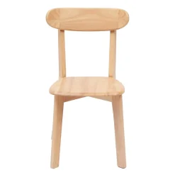 Lot de 2 Chaises de Salle a Manger Scandinave en Bois Massif Marron