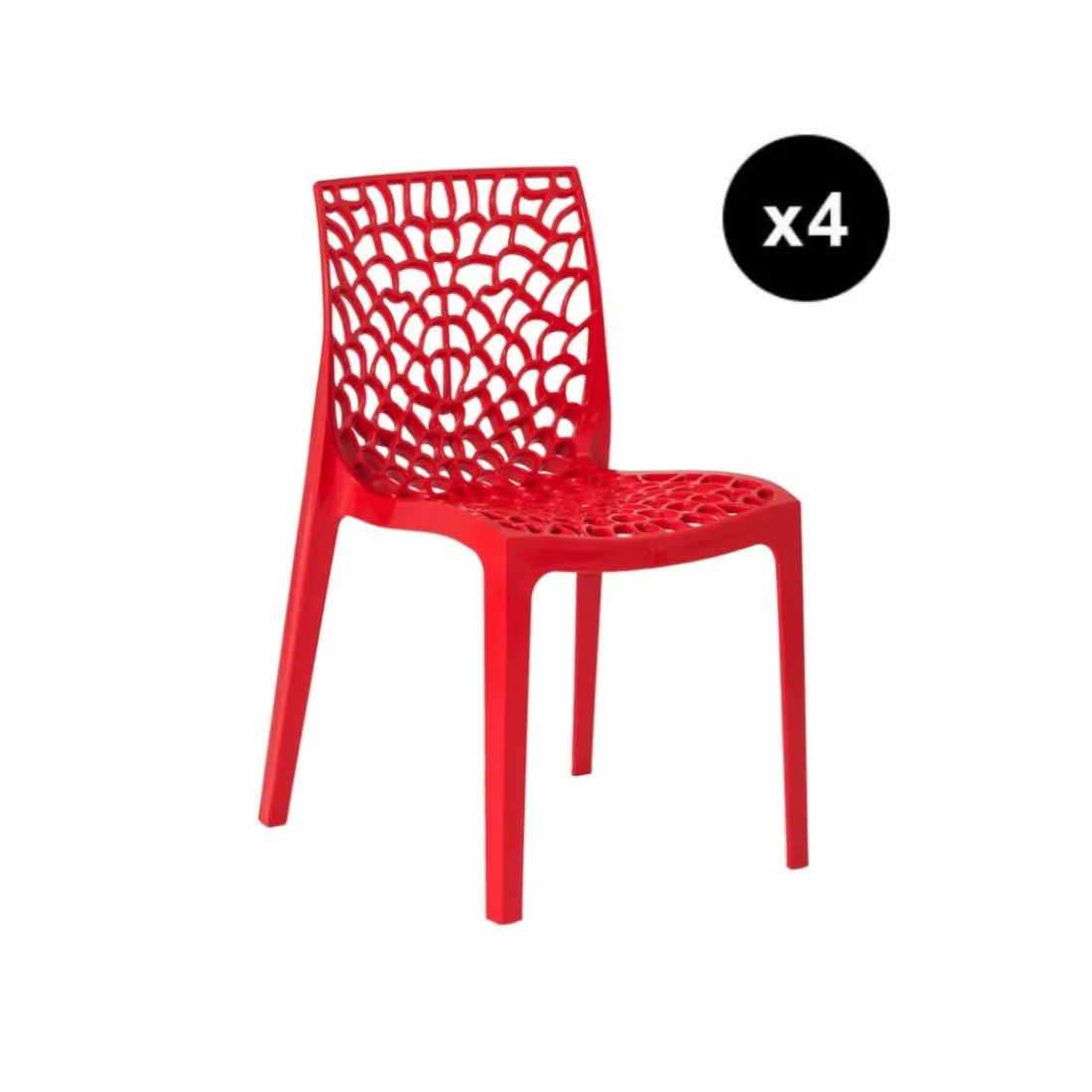 Lot De 4 Chaises Design Rouge GRUYER