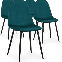 Lot de 4 chaises Gao Velours Vert