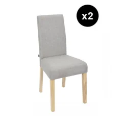 Lot de 2 Chaises Lena Gris Clair