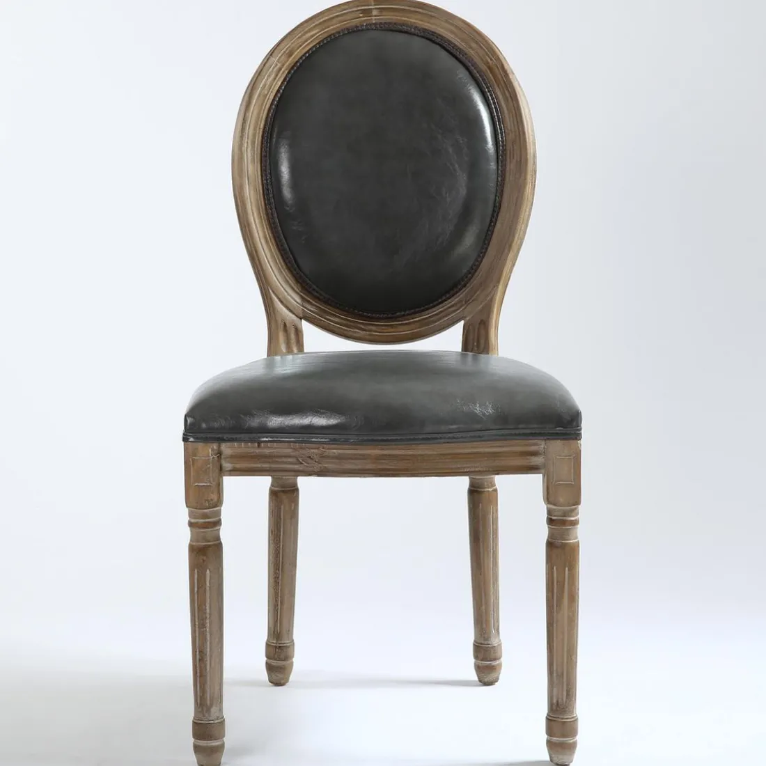 Lot de 2 chaises médaillon Simili (P.U) Gris REGAL