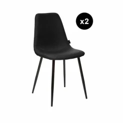 Lot de 2 chaises noires en métal