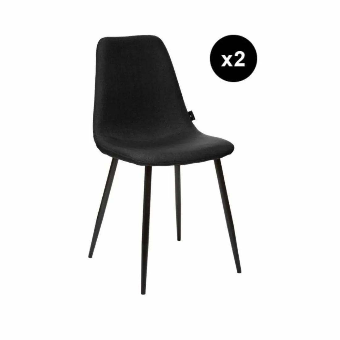Lot de 2 chaises noires en métal