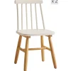 Lot de 2 chaises pour enfant NESNA design moderne et sa structure en bois massif blanc