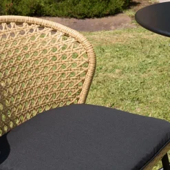 Lot de 2 chaises rotin synthétique couleur naturelle MALO