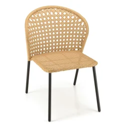 Lot de 2 chaises rotin synthétique couleur naturelle MALO