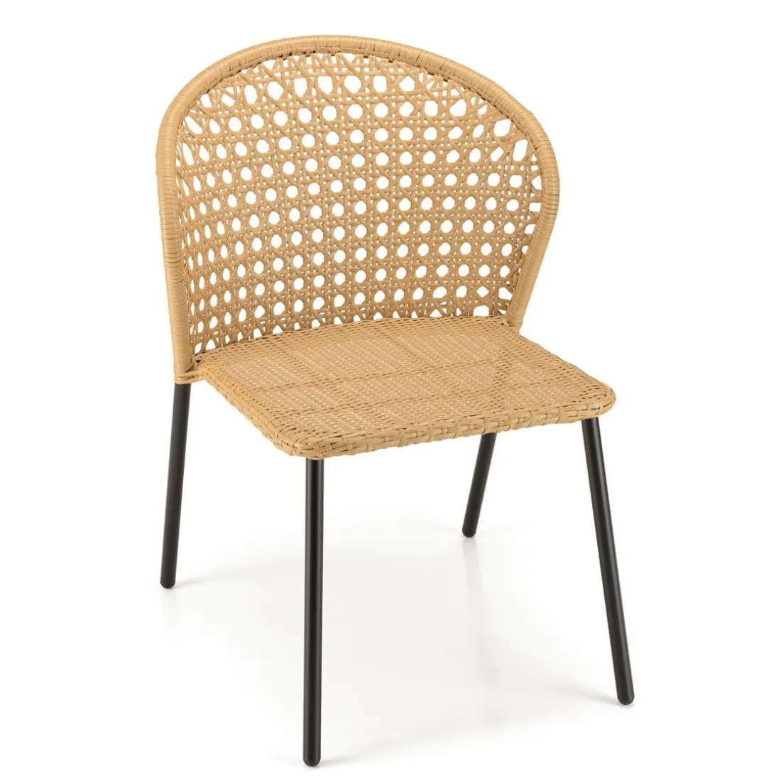 Lot de 2 chaises rotin synthétique couleur naturelle MALO