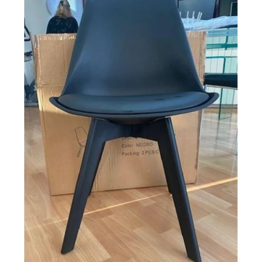 Lot de 2 chaises scandinaves noires NIRA