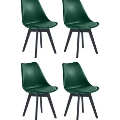 Lot de 4 chaises scandinaves Pieds en bois Vert