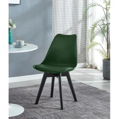Lot de 4 chaises scandinaves Pieds en bois Vert