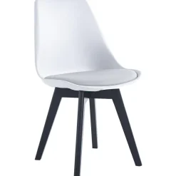 Lot de 4 chaises scandinaves Pieds en bois Blanc