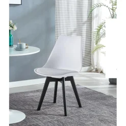 Lot de 4 chaises scandinaves Pieds en bois Blanc