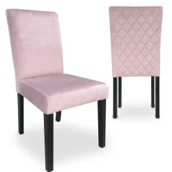 Lot De 2 Chaises SHALIMAN Velours Rose
