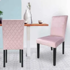 Lot De 2 Chaises SHALIMAN Velours Rose