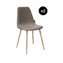 Lot de 2 chaises taupe