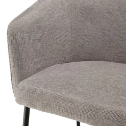 Lot de 2 chaises tissu gris clair pieds acier noir ULYSSE