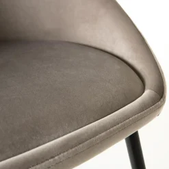 Lot De 2 Chaises TOM Velours Chamois Pieds Métal