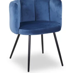 Lot de 2 chaises Velours Bleu CRYSTAL