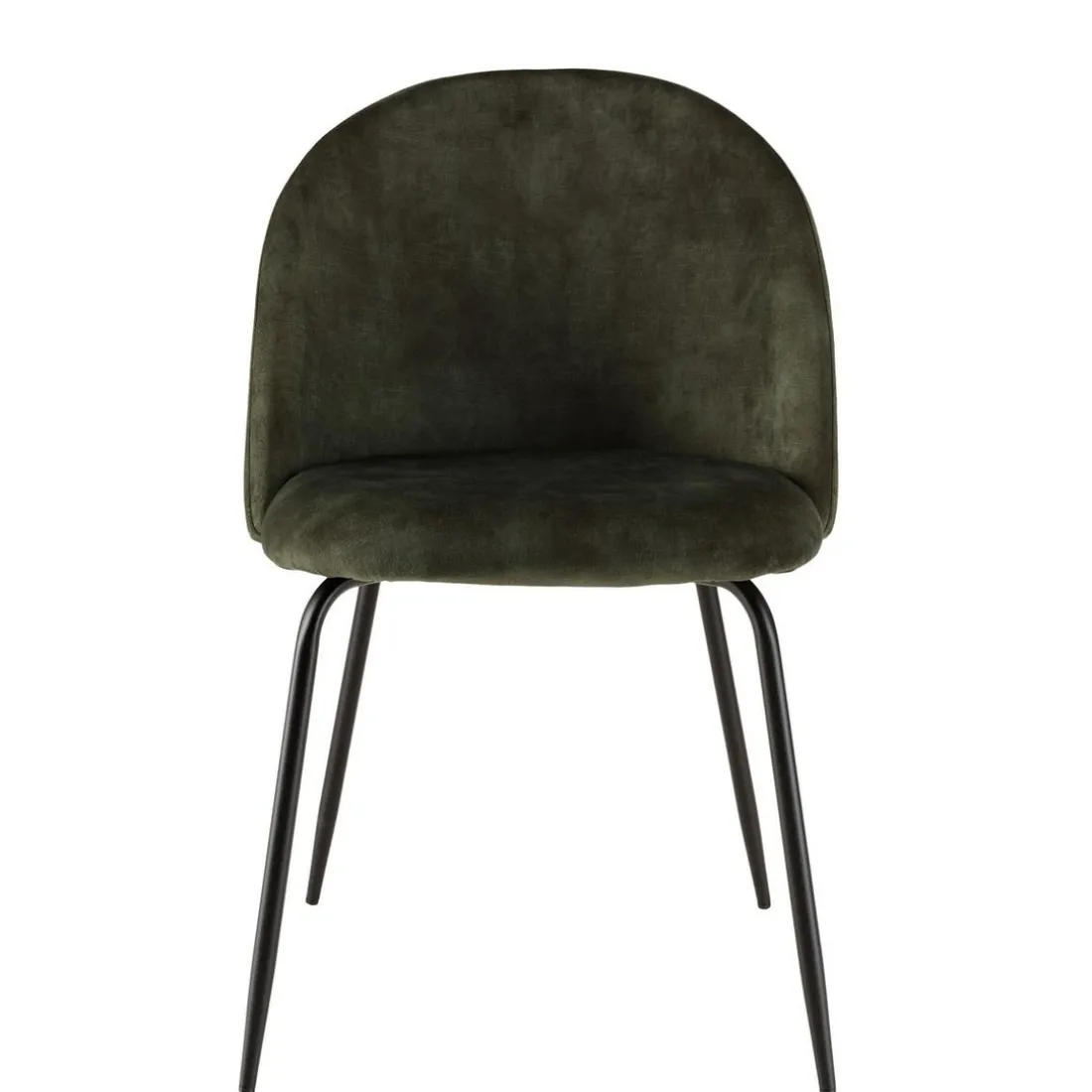 Lot de 2 chaises velours vert sapin dossier arrondi