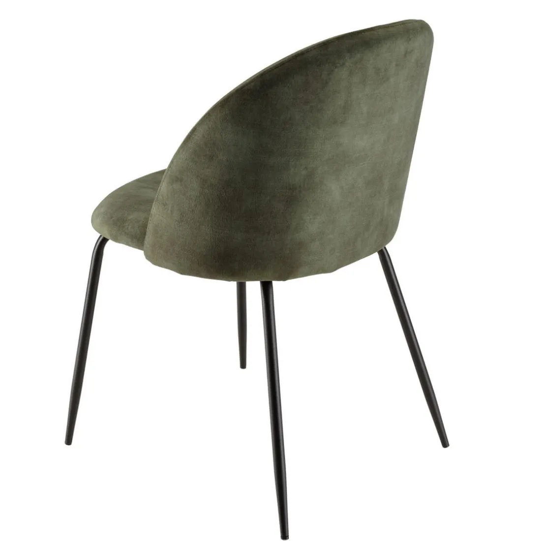 Lot de 2 chaises velours vert sapin dossier arrondi