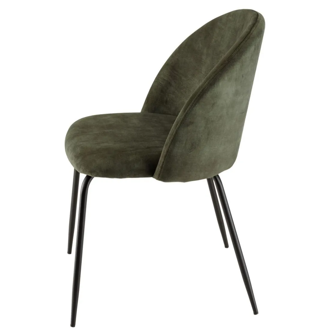 Lot de 2 chaises velours vert sapin dossier arrondi