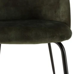 Lot de 2 chaises velours vert sapin dossier arrondi