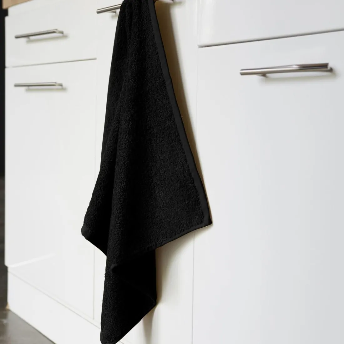 Lot de 2 Essuie-mains carré PRATIK coloré Lauréat noir