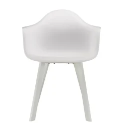 Lot de 6 fauteuils blancs dossier arrondi MALO