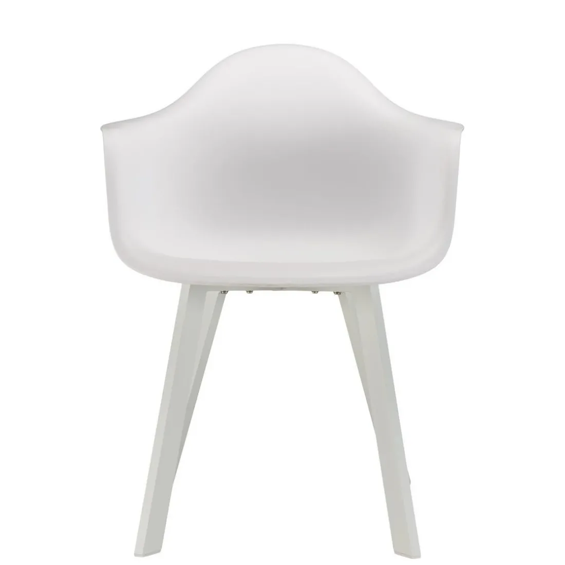 Lot de 6 fauteuils blancs dossier arrondi MALO