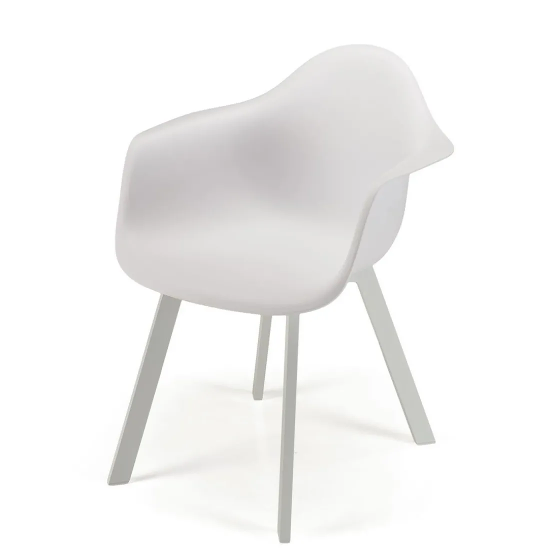 Lot de 6 fauteuils blancs dossier arrondi MALO