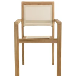 Lot de 2 fauteuils empilables textilène couleur beige