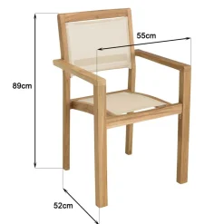 Lot de 2 fauteuils empilables textilène couleur beige