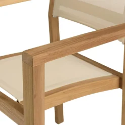 Lot de 2 fauteuils empilables textilène couleur beige