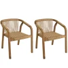 Lot de 2 fauteuils en acacia huilé et cordage synthétique