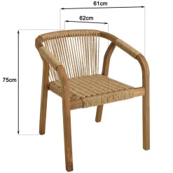 Lot de 2 fauteuils en acacia huilé et cordage synthétique
