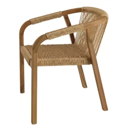 Lot de 2 fauteuils en acacia huilé et cordage synthétique
