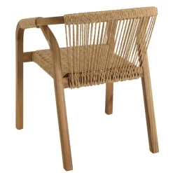 Lot de 2 fauteuils en acacia huilé et cordage synthétique