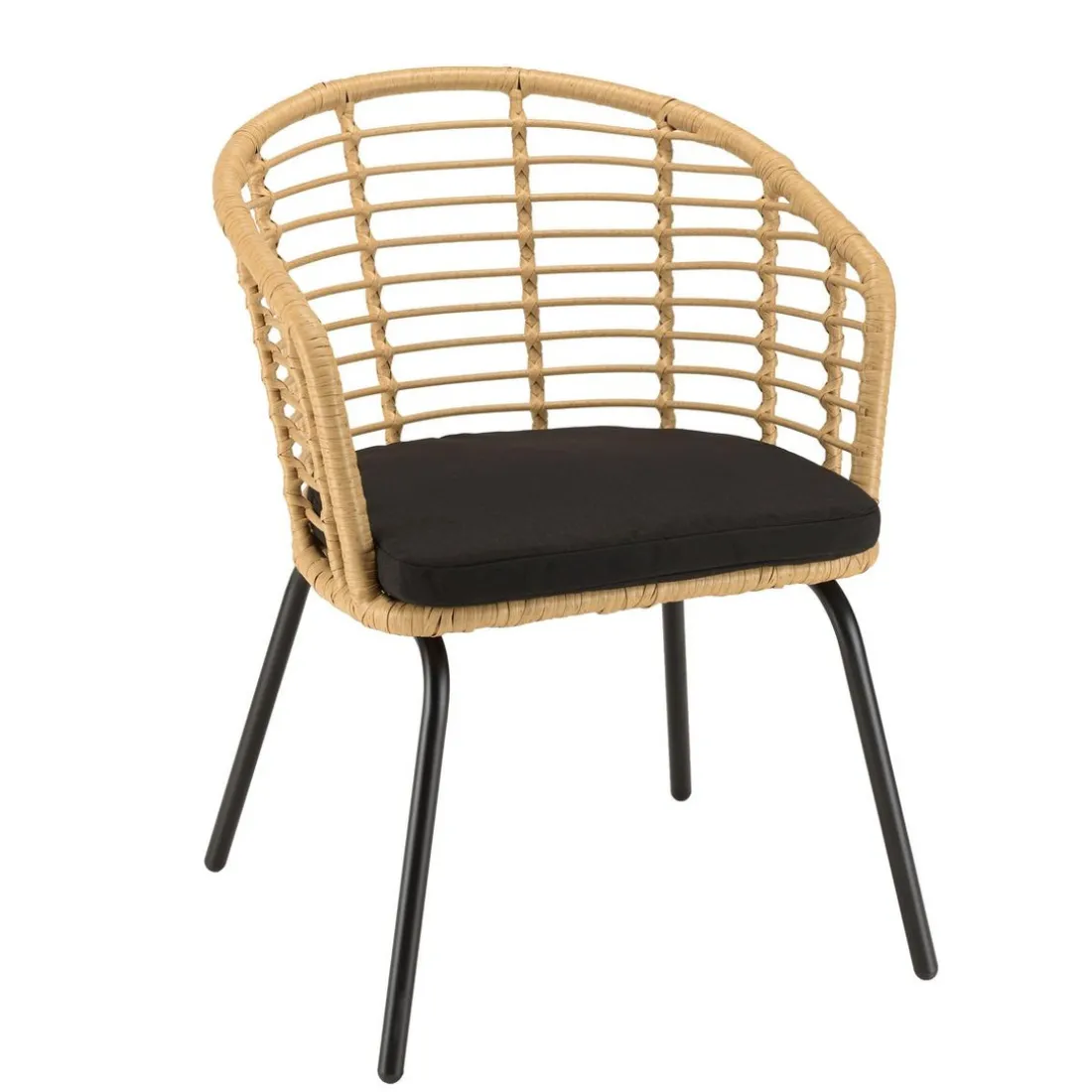 Lot de 2 fauteuils en rotin synthétique couleur naturelle MALO