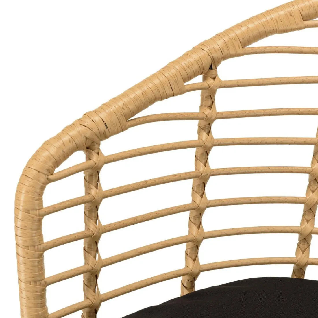 Lot de 2 fauteuils en rotin synthétique couleur naturelle MALO