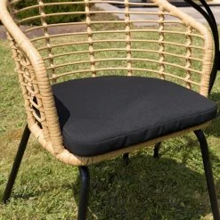 Lot de 2 fauteuils en rotin synthétique couleur naturelle MALO