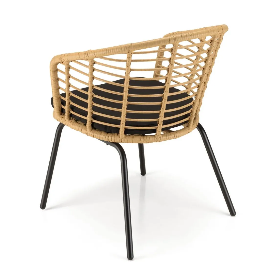 Lot de 2 fauteuils en rotin synthétique couleur naturelle MALO