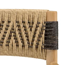 Lot de 2 fauteuils jardin teck rotin synthétique beige noir VALERIA