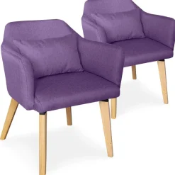 Lot de 2 Fauteuils Scandinaves Violets LAYAL