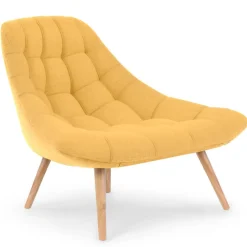 Lot de 2 Fauteuils Scandinaves Tissu Jaune COSAY