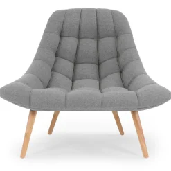 Lot de 2 Fauteuils Scandinaves Tissu Gris COSAY