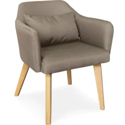 Lot de 2 Fauteuils Scandinaves Tissu Taupe ELRIC