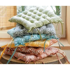 Lot de 2 galettes de chaise spécial extérieur LUBERON jaune maïs en coton