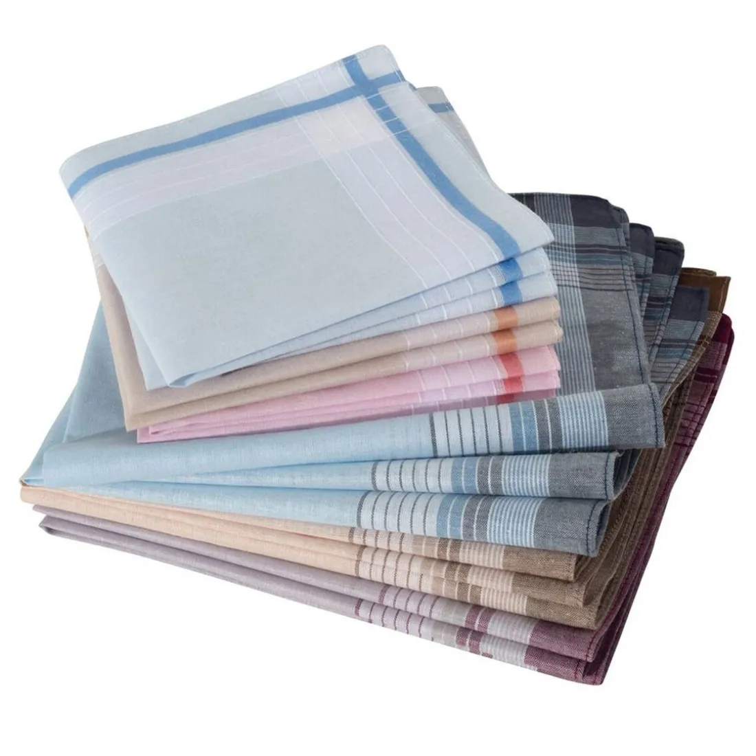 Lot de 12 mouchoirs Homme foncés