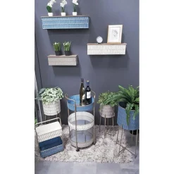 Lot de 3 porte plantes Multicolore en Métal laqué