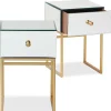 Lot De 2 Tables De Chevet 1 Tiroir NARCISSO Miroir Or